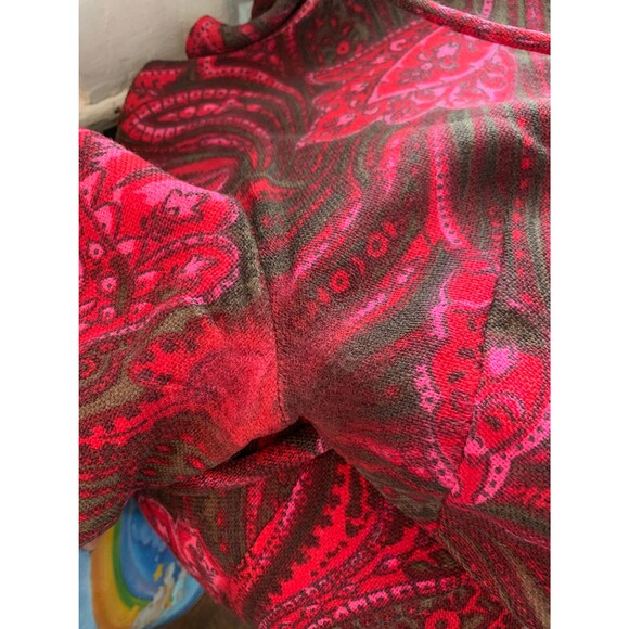 60s Red Print Dress Vintage M Henry Rosenfeld AS IS - Picture 10 of 10